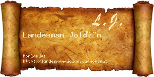 Landesman Jolán névjegykártya